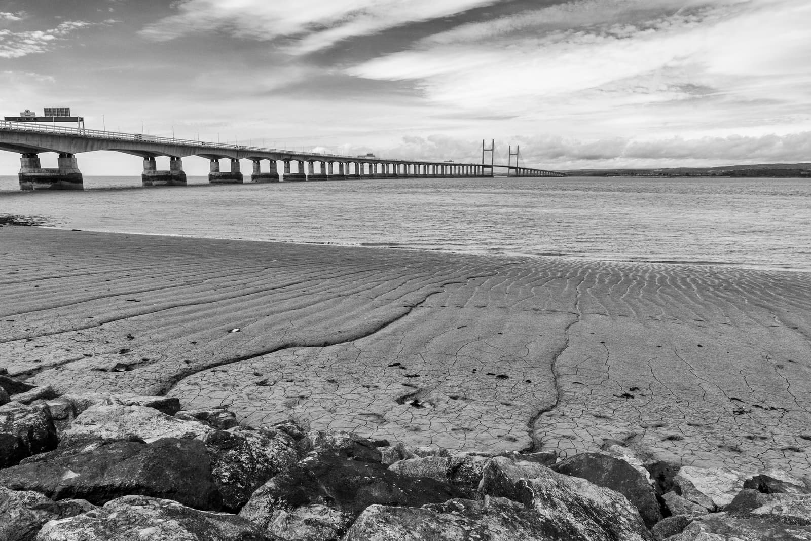 Prince of Wales Bridge from Severn Beach